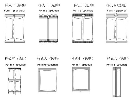 立式粉劑定量包裝機(jī)可以實(shí)現(xiàn)的包裝形式